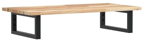 Mhdvray Waschbeckenregal Wandmontage 100x40cm, Waschtischplatte aus Akazienholz Massiv und Stahl-Halterungen Schwarz, Schweberegal Badezimmer für Aufsatzwaschbecken, Belastbar bis 100kg