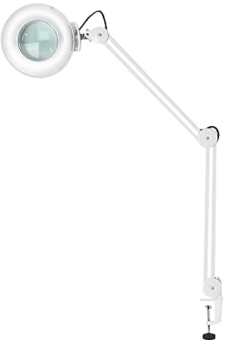 8X Kaltlicht Lupenleuchte Arbeitsplatzlampe Kosmetiklampe Tisch-Lupenlampe Arbeitsleuchte Lupe Vergrösserungslampe Kosmetik 8 Dioptrien Lupe mit Licht mit Klemme Lupenleuchte | 8-Fache Vergrößerung Für Detailgenaue Hautanalyse, Kaltweißes Licht Für Augenschonendes Arbeiten