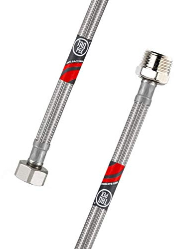 DVGW geprüfter Flexschlauch 3/8 ÜM x 3/8 AG Wasseranschluss-Anschlussschlauch Verlängerung, Wasserhahn-Schlauch inkl. Dichtungen. Eckventil Schlauch Schlauchverlängerung Wasserhahn (Länge: 400mm)