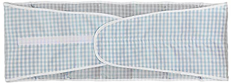 Wärmegürtel Kirschkernkissen. Gürtel mit Klettverschluss - ca. 135cm - 7-Kammer - Wärmekissen Rücken XXL Körnerkissen - Bio-Stoff hellblau-weiß