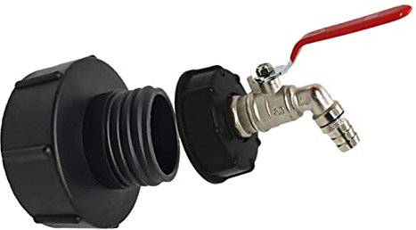 NSXIN IBC Auslaufhahn Kugelauslaufhahn IBC Tank Adapter 3/4 IBC Container Zubehör IBC Wassertank Zubehör für IBC-Regenwassertanks, Regentonnen, Wasserhahn, Absperrhahn