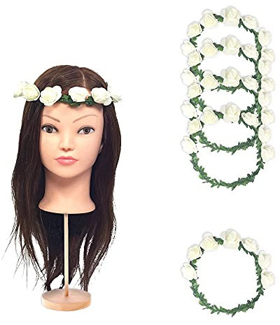 Frau WunderVoll® 6 JGA Blumenkränze/Kranz Blumen Haarschmuck junggesellenabschied, Mädchen, Hochzeit,Deko,Accessoires, Mädelsabend, Schleier, Traumbraut