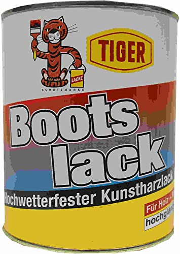 Tiger Bootslack Kunstharzlack Holz/Metal Seidenmatt (5x 0,5 Kg) 2,5 Kg Farbwahl, Farbe:Ral 6005 Moosgrün