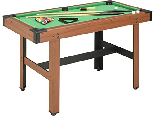 Homgoday 4 fot biljardbord 122 x 61 x 76 cm brun