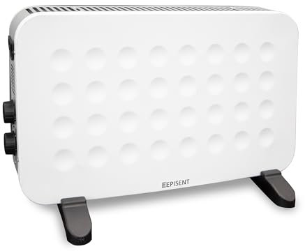 EPISENT 2000 W Portable Convector Heater with 3 Heat Settings, Silent Free Standing Electric Room Heater with Adjustable Thermostat, Overheat and Tip Over Protection for Home and Office