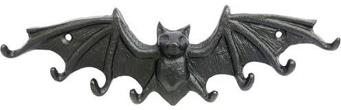 Crochets muraux rustiques en forme de chauve-souris pour clés, crochets muraux décoratifs robustes pour vestiaire, serviettes, chapeaux, sacs à main, crochets décoratifs en fonte noire antique