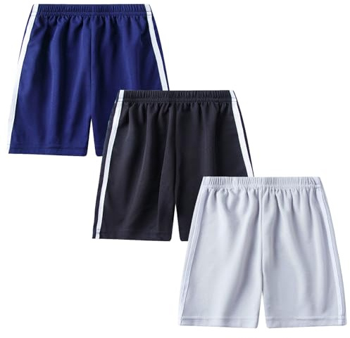 Toddler Boys Girls Active Running Shorts 3 Pack Kids Summer Athletic Shorts
