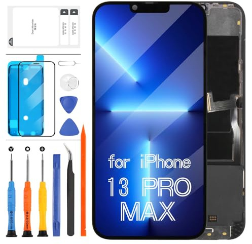 LADYSON Pantalla LCD OLED para iPhone 13 Pro Max (no LCD], 6.7 pulgadas [Full HD] [COF] para iPhone 13 Pro Max, pantalla LCD táctil, digitalizador, montaje con herramientas (negro)