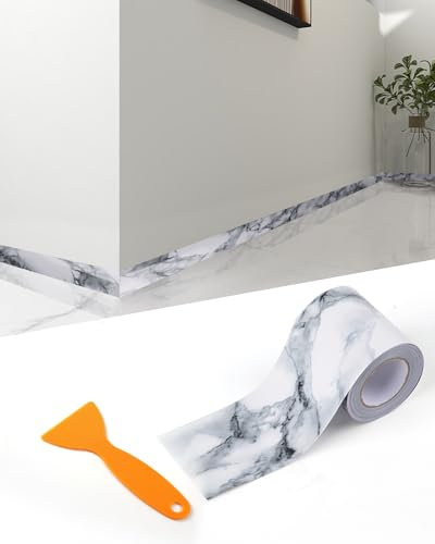 FBBULES PVC Bordüre Selbstklebend Dekorative Marmor Wandbordüre Aufkleber für Küche Badezimmer Tapete Bordüren Wandaufkleber für Wohnzimmer Fliesen