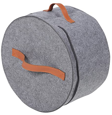 TINEASUR Caja Redonda para Guardar Sombreros de Viaje 40x26cm Gris