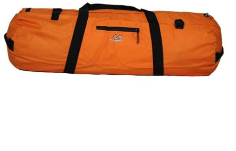 Bolsa de almacenamiento plegable impermeable de gran capacidad para tienda de campaña al aire libre, senderismo, bolsa de equipaje con correa ajustable, asas de bolsillo frontal, tela Oxford (naranja