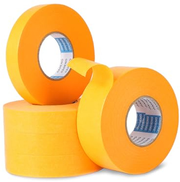 LZYDKH Lot de 3 rouleaux de ruban adhésif doré - 50 m x 30 mm - Étanche - Sans résidus - Résistant à la chaleur - Pour travaux de peinture, décoration, usage industriel