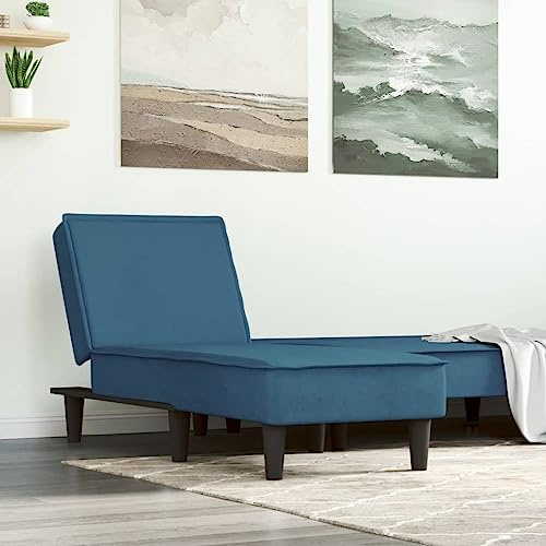Frdhee Chaiselongue Schlafsofa Klein,Chaiselongue Blau Samt,Relaxsessel für Wohnzimmer,Büro,Wohnung Einfache Montage