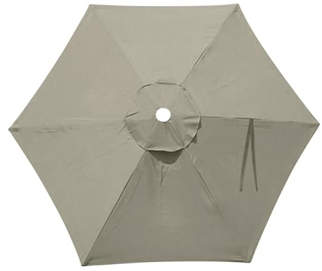 ACESOME Replacement Parasol Canopy, Garden Parasol Covers, 2.7M/3M+6 Arms/8 Arms Replacement Umbrella Top Fabric cover, Sun Parasol Umbrella (Light brown, 2m+6 arms)
