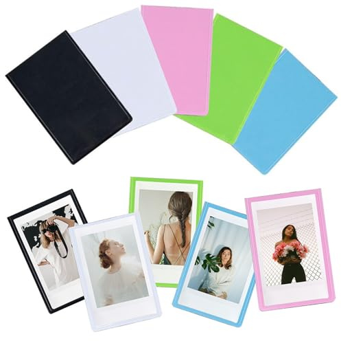 10 Marcos Magnéticos Nevera, 9,5x6,5 cm, Imanes Portafotos para Instax Mini Papel Fotográfico, Colores Aleatorios, Para Fotos Pequeñas y Postales