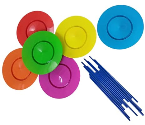 KIXZSAZ Piatto da Giocoleria, Piatti rotanti, eccezionali Accessori per Prestazioni, migliorano Le abilità e Il Divertimento per Bambini e Adulti, attività all'aperto, Set da Giocoleria, abilità di