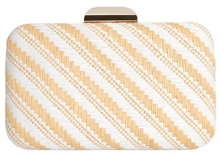Kexpery Chic flätad halm kvällsväska Casual Clutch fyrkantig väska för kvinnor Party Bröllop sommar