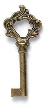 Llave para muebles, compatible con cerradura universal - Modelo H/1001 (bronce satinado)