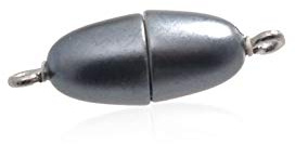 Creative-Beads Magnetverschluss für Schmuck 3 Stück extra starker Magnet für Armband Kette oval Olive 8x17mm antrazith