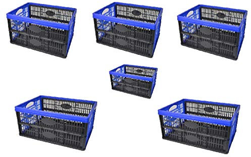 0791266444980 6X Klappbox 32 Liter ca.47,5 X 35 X 23,5cm Stapelbox Transportbox Einkaufsbox Kofferraumbox Box Spielzeugbox