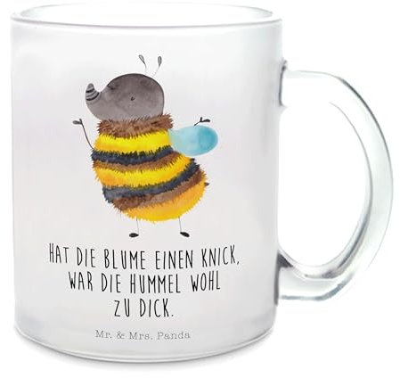 Mr. & Mrs. Panda Teetasse Hummel flauschig - Geschenk, Natur, Tiermotive, Tasse mit Henkel, lustige Sprüche, Gute Laune, Tiere, Biene, Teetasse aus
