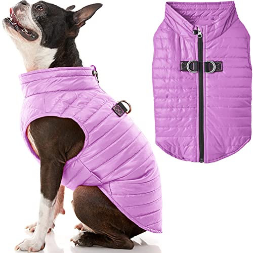 Gooby Puffer Vest Dog Jacket, Purple, X-Small