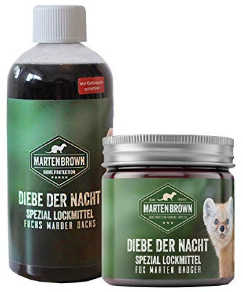 Martenbrown® lure set [+ gel attractant liquid] for martens, foxes, badgers, raccoon scent attractant bait Marderlockmittel, marten trap bait