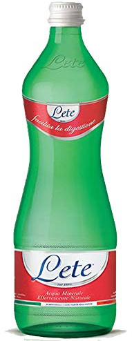 Agua mineral efervescente natural | Lete | 12 botellas de vidrio de 75 cl, 100% libre de plástico, aspiradora para perder