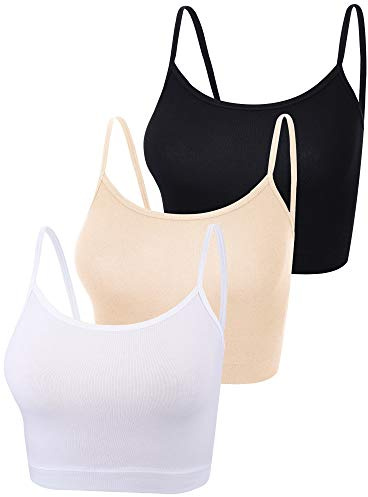 Boao 3 Stück Spaghetti Gurt Tank Leibchen Top | Spaghetti Top für Damen, Top mit Spaghettiträgern