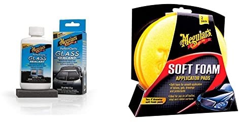 MEGUIAR'S G8504EU Sigillante per vetri trasparenza Perfetta & Soft Foam Applicator Pads - Applicatore per Cera e Gel -Diametro 10.2cm, 2 Pezzi