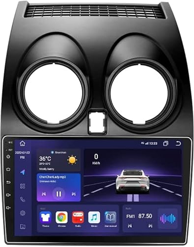 hizpo Android12 Autoradio für Nissan Qashqai (2006-2013) GPS Navi für Nissan Qashqai Radio Unterstützt Apple Carplay/Android Auto Mirror-Link Bluetooth WiFi GPS DAB+ 8-Core (4GB+64GB)