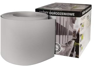 Thermoplast® Smart Bande brise-vue pour jardin, terrasse, balcon, en polypropylène résistant aux UV, 19 cm x 26 m = 4,94 m², gris (RAL 7040)