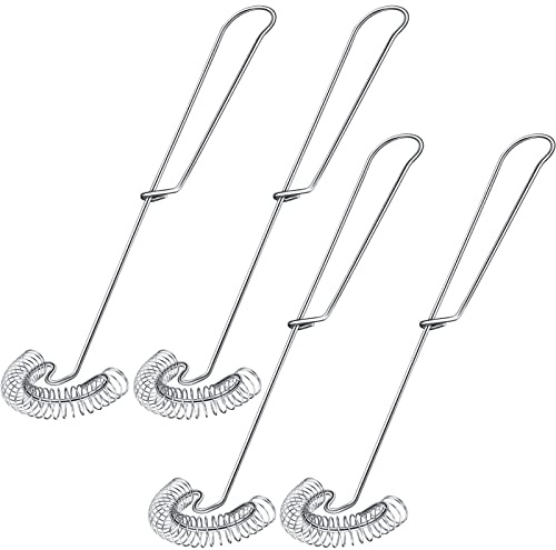 Patelai 4 Pieces Stainless Steel Egg Flat Whisk Wire Coil Scandinavian Sauce Whisk for Gravy Roux Deglazing Dishwasher Safe Kitchen Tool,2.7 x 10.3 in