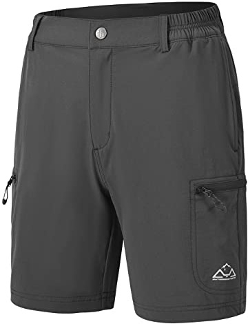 donhobo Damshorts lätta snabbtorkande ventilerande vandringsbyxor utomhus sport cargobyxor sommar Bermuda fritid korta byxor, Mörkgrå, S