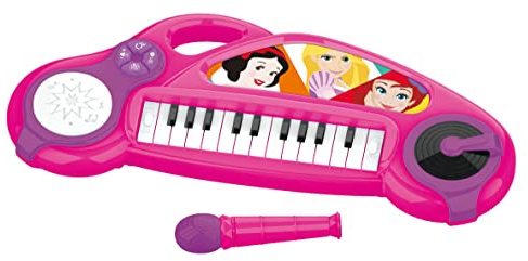Lexibook, Disney Princesses Piano Électronique, K704DP | Effets lumineux, Microphone, Batterie, Enceinte intégrée, Mélodies de démo, Lecteur DJ