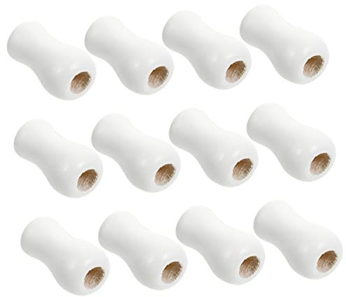 Veemoon 12 Piezas Cortina Colgante De Madera Tirador De Gotas para Persianas Cordón De Cortina Colgante Tiradores De Cordón De Cortina Tiradores De Cuerda De Madera Ciego Roma Borla