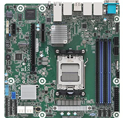 AsRock Rack B650D4U-2L2T/BCM Micro-ATX Server Motherboard Single Socket AMD Ryzen 7000 Series Prozessoren (LGA 1718) B650E PCIe 5.0 Dual 10G LAN