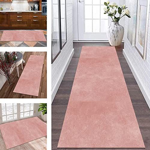 Teppich Läufer Küche rutschfest waschbar Korridor Teppichläufer Lang Flur 100X200CM Küchenläufer Teppichmatten Modern Rosa Abstrakt Schlafzimmer Kinderzimmer Wohnzimmer Meterware Flurläufer Anpassbar