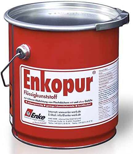 Enke Enkopur® Flüssigkunststoff | 4kg | schwarz | Universalabdichtung Feuchtigkeitssperre für Dach, Keller, Garage, Sockel | extrem langlebig UV-stabil rissüberbrückend