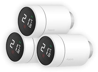 Aqara Smartes Heizkörperthermostat E1 3er Pack, Benötigt Aqara Zigbee 3.0 Hub, Sprachsteuerung, Geofencing-Unterstützung, Kompatibel mit HomeKit, Alexa, Google Assistant und IFTTT