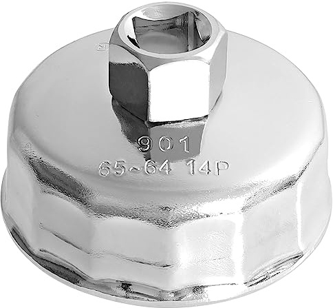 Tongze 64-65 mm Ölfilterschlüssel: 14 Flöten Ölfilter-Entfernungswerkzeug, kompatibel mit Wix 57356, 15400-PLM-A02 Ölfilter für Honda Accord Acura Civic CRV, Nissan Sentra usw