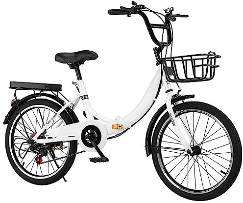 Bicicletta pieghevole Bicicletta pieghevole a 6 velocità per adulti Bicicletta per pendolarismo, biciclette da città in acciaio ad alto tenore di carbonio per adulti Uomini Donne B,20in
