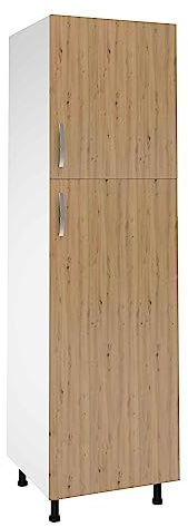 HOGAR24 ES - Mueble Columna de Cocina 2 Puertas Color Roble Albar, Medidas: 215 x 60 x 58 cm