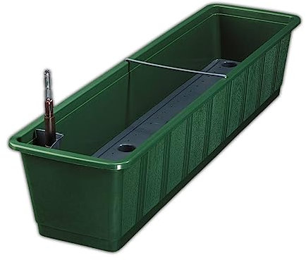 Erhard-Trading Blumenkasten Aqua Green Plus Balkonkasten mit Wasserspeicher (Größe 2 (80 cm), Grün)