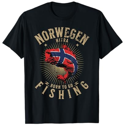 Norwegen Angel Tour für Angler Gruppe - Angelurlaub Angeltour in Norwegen Hitra T-Shirt - Schwarz, Unisex-Erwachsene, Kurzarm, Klein