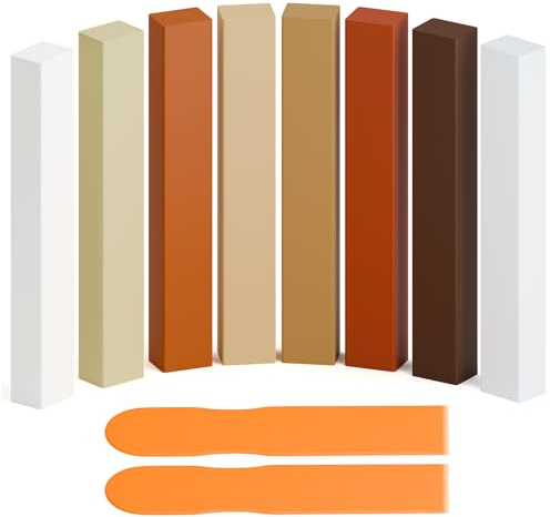 Hartwachs Reparaturset 10 Stück für Laminat, Holz und Möbel | Reparaturset mit Hartwachs zur Ausbesserung von Kratzern und Löchern auf Laminat, Parkett, Holz, Vinyl und Möbeln.