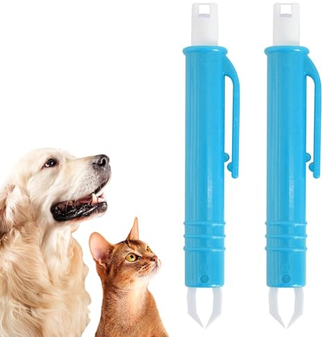 Uppsättning med 2 fästingstänger för hundar, katter, personer, fästingborttagningsmedel, automatisk fästingtång, fästingpincett hundplast, enkel och säker fästingborttagning, fästingskydd för hund,