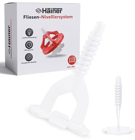 Hainer® Premium Fliesen Nivelliersystem 2mm Gewindelaschen – 200-teiliges Fliesenverlegehilfe, Fliesen Werkzeug für professionelle Ergebnisse (200x Gewindelaschen 2mm)