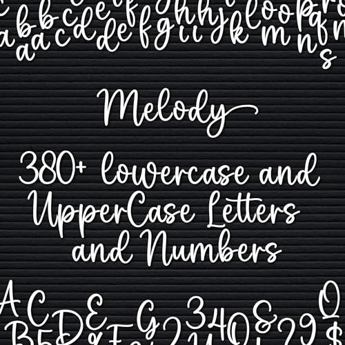 Letterboard Letters, Board NOT Included, Cursive Script Letterset for Felt boards, 380+Pieces, Lowercase Script Letters, Pre-cut