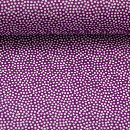 Swafing Baumwollstoff DOTTY unregelmäßige Punkte | Ökotex Standard 100 | viele Farben | Meterware (weiß-violett), 081048